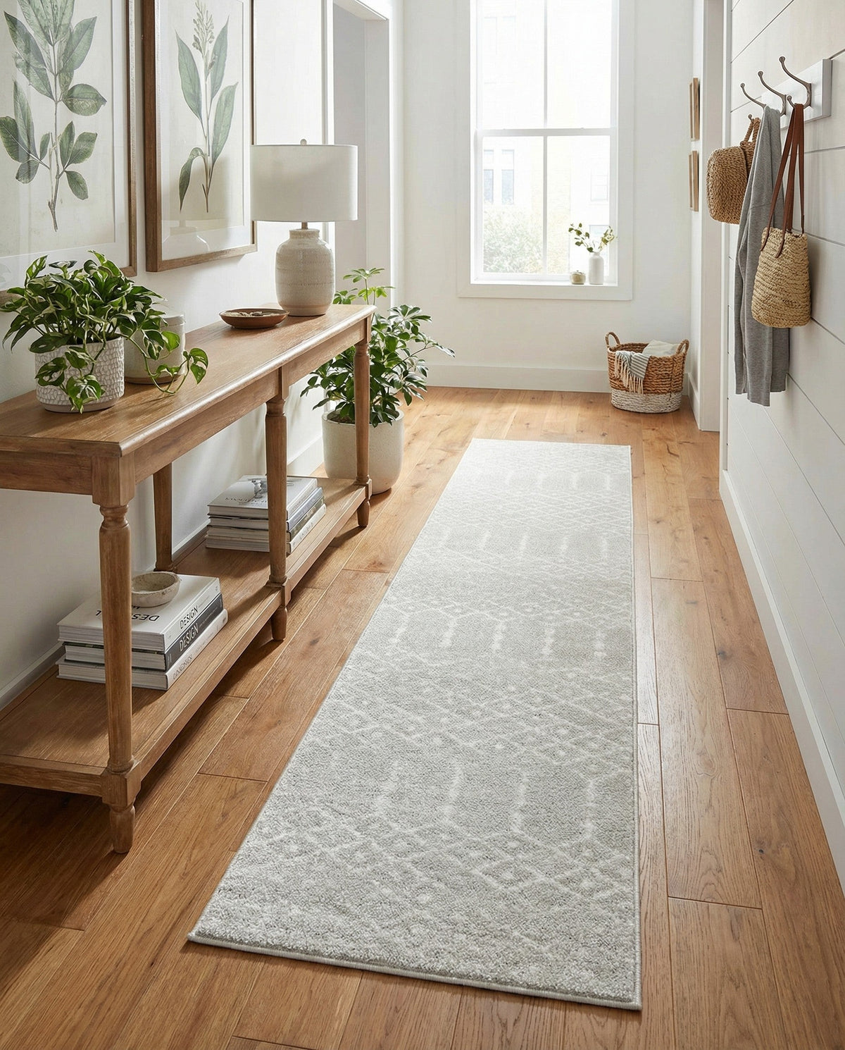 Marrakesh Lattice Collection Area Rug - Casablanca (Light Gray) Runner Light Gray  lifestyle 89