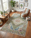 Savannah Soiree Collection Area Rug - Serengeti (Green) Rectangle Green  lifestyle 12