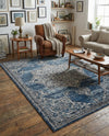 Mykonos Manor Collection Area Rug -  Tinos (Blue) Rectangle Blue  lifestyle 17