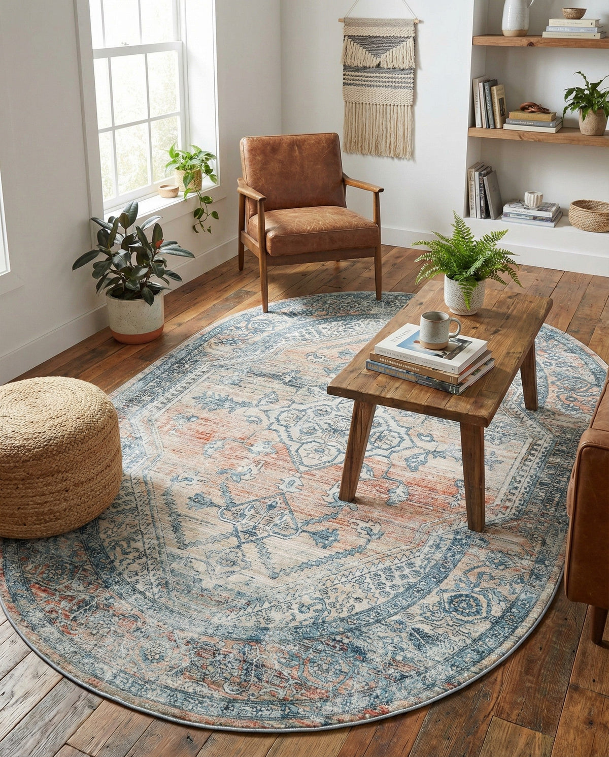 Coastal Haven Collection Area Rug -  Marina Oval Multi  lifestyle 80