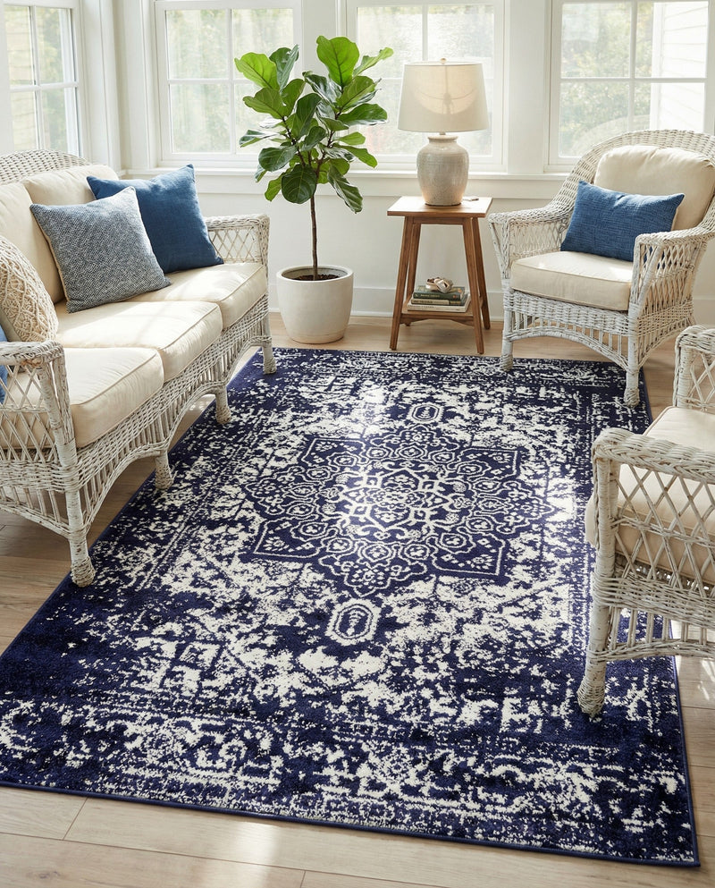 Georgetown Rugs Collection Area Rug - Dupont (Navy Blue) Rectangle Navy Blue  lifestyle 19