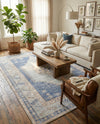 Savannah Series Collection Area Rug -  Augusta (Sky blue) Rectangle Sky blue  lifestyle 4