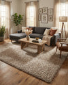 Plush Oasis Collection Area Rug - Serenity (Taupe) Rectangle Taupe  lifestyle 34