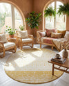 Mediterranean Lattice Collection Area Rug -  Casablanca (Ivory and Yellow) Oval Ivory and Yellow  lifestyle 67