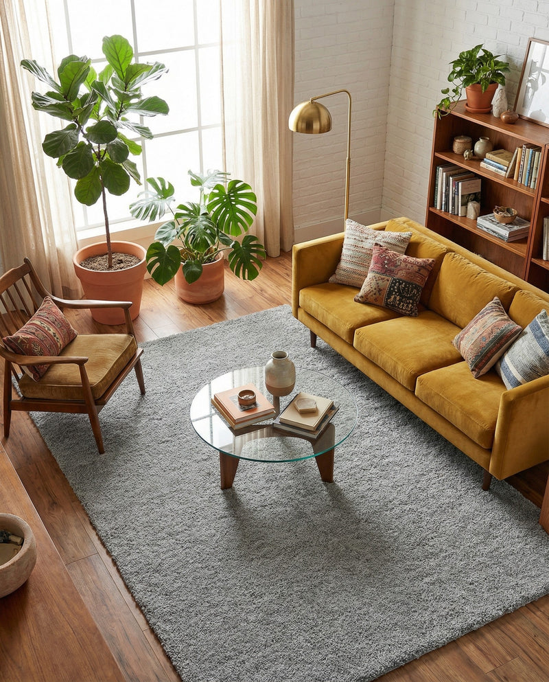 Cozy Comfort Shag Collection Area Rug - Haven (Cloud Gray) Rectangle Cloud Gray  lifestyle 26