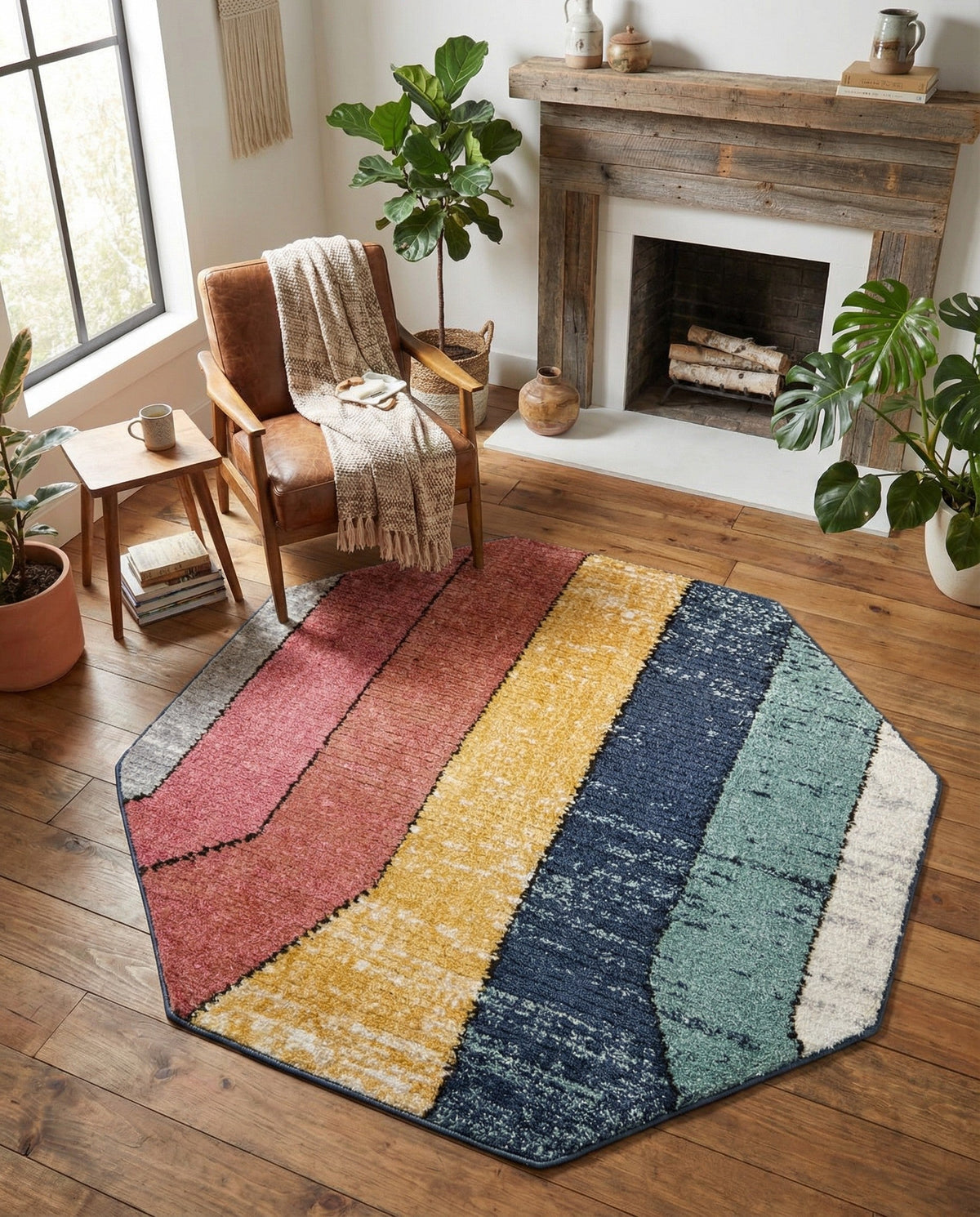 Marrakech Mosaic Collection Area Rug -  Agadir Octagon Multi  lifestyle 54
