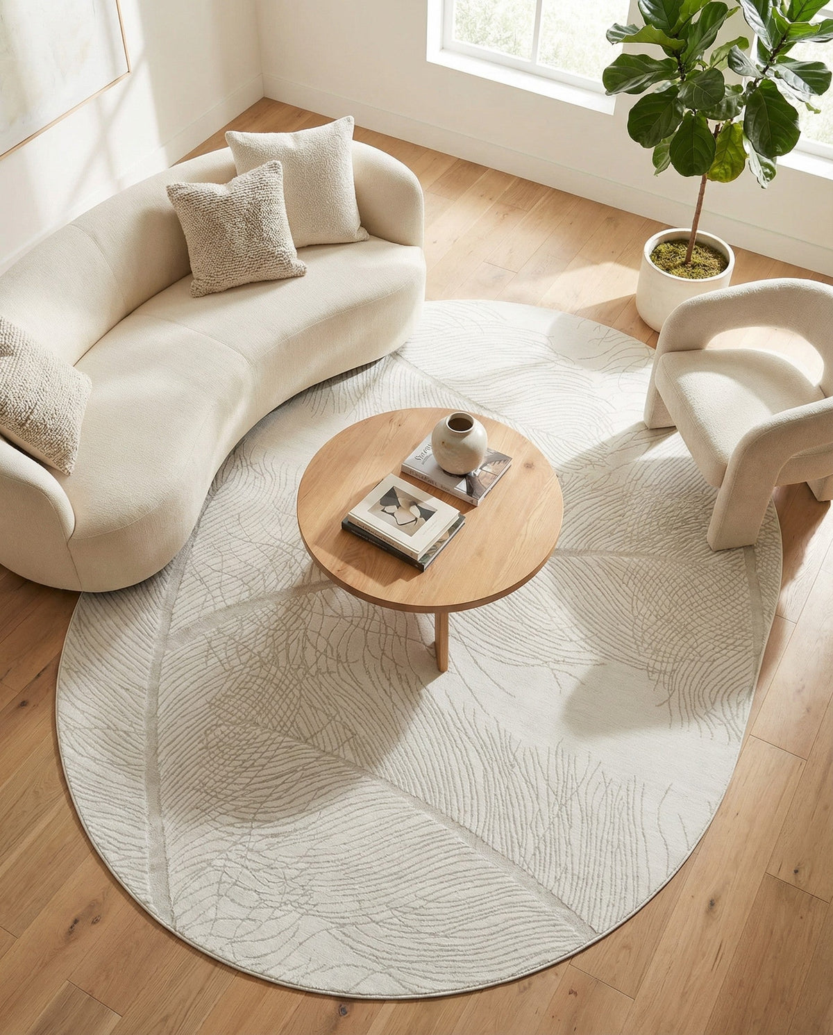 Bloomsbury Elegance Collection Area Rug -  Westminster Oval Ivory  lifestyle 163