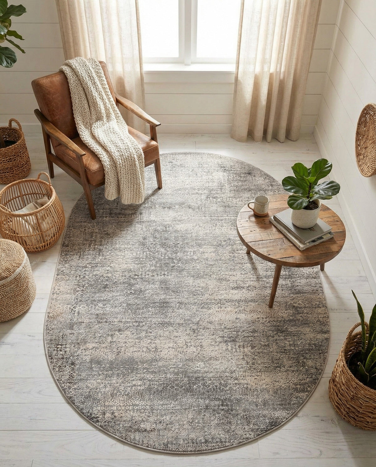 Bloomsbury Elegance Collection Area Rug -  Pimlico Oval Gray  lifestyle 149