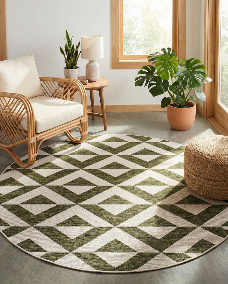 Urban Oasis Rugs Collection Area Rug -  Highrise (Green) Round Green  lifestyle 64