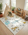 Wonder Tykes Collection Area Rug -  Spatter Rectangle Ivory  lifestyle 13