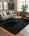 Plush Oasis Collection Area Rug - Serenity (Jet Black) Rectangle Jet Black  lifestyle 22