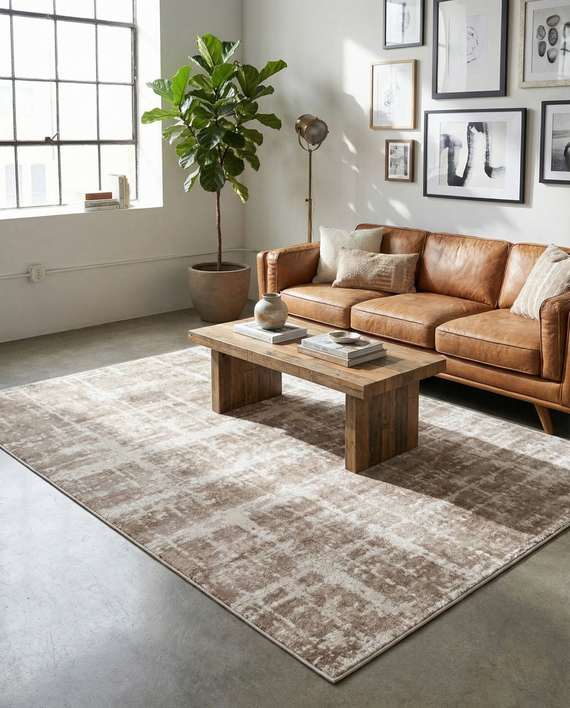 Metro Heights Collection Area Rug -  Flatiron Rectangle Light Brown  lifestyle 12