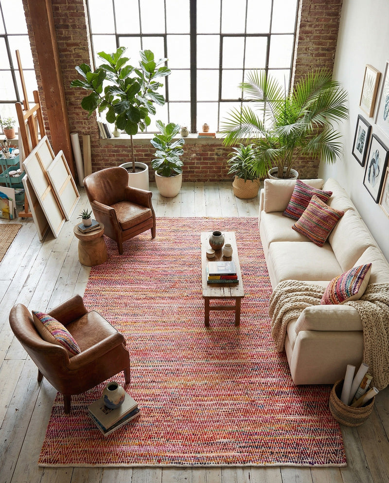 Zigzag Marina Collection Area Rug - HarborStripes Rectangle Multi  lifestyle 37