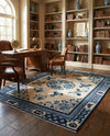 Bazaar Chic Collection Area Rug -  Casablanca Rectangle Ivory and Blue  lifestyle 20