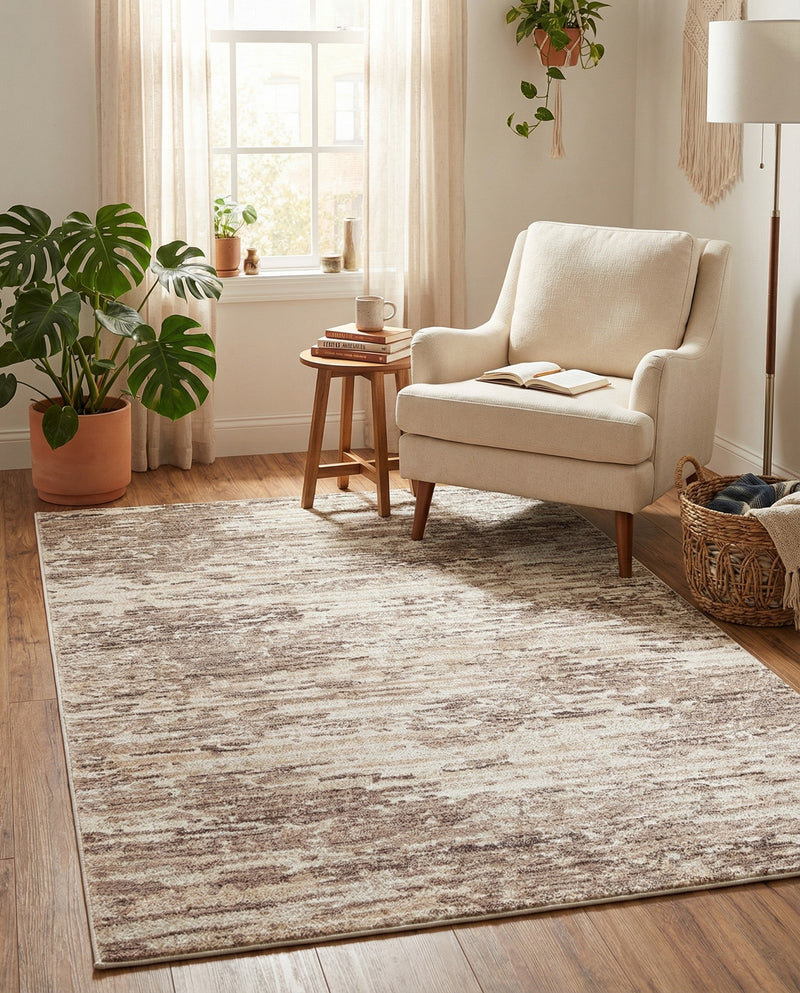Serenity Sands Collection Area Rug - Dunescape Rectangle Brown  lifestyle 21