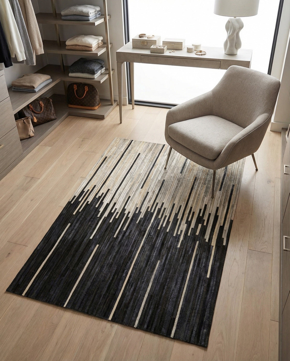 Savannah Hideaway Collection Area Rug - Savannah Rectangle Black White  lifestyle 4