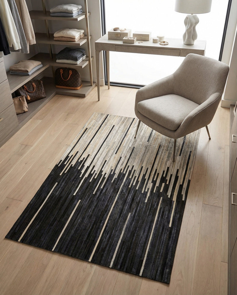 Savannah Hideaway Collection Area Rug - Savannah Rectangle Black White  lifestyle 4