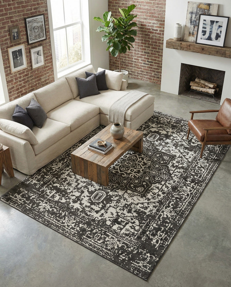Georgetown Rugs Collection Area Rug - Dupont (Dark Gray) Rectangle Dark Gray  lifestyle 8