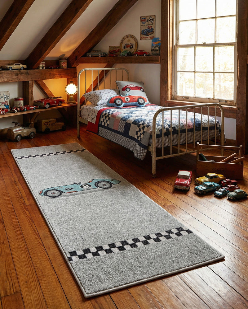Wonder Tykes Collection Area Rug -  Confetti Runner Gray  lifestyle 27