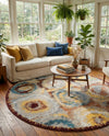 Aegean Elegance Washables Collection Area Rug -  Rhodes Round Multi  lifestyle 78