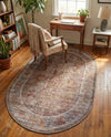 Vintage Memories Collection Area Rug -  Reverie Oval Rust Red and Brown  lifestyle 63