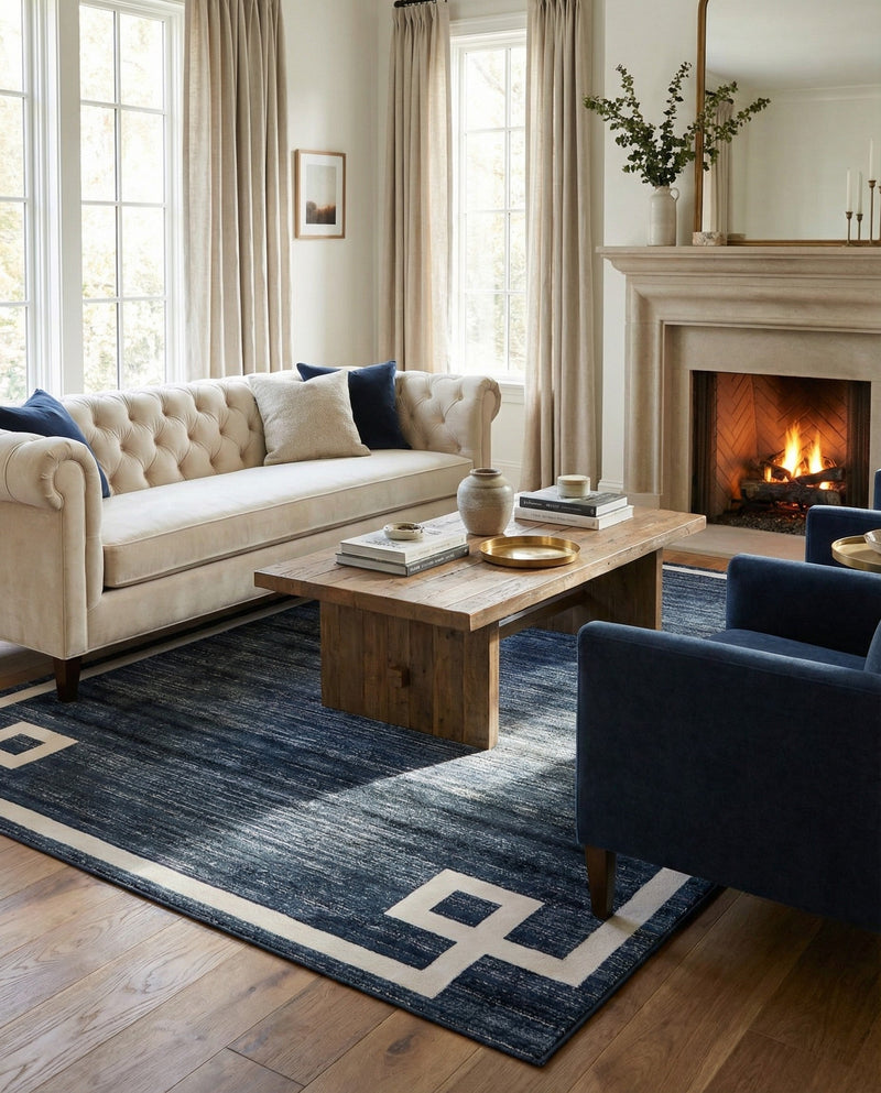 Metro Heights Collection Area Rug -  Bronx Rectangle Navy Blue  lifestyle 17