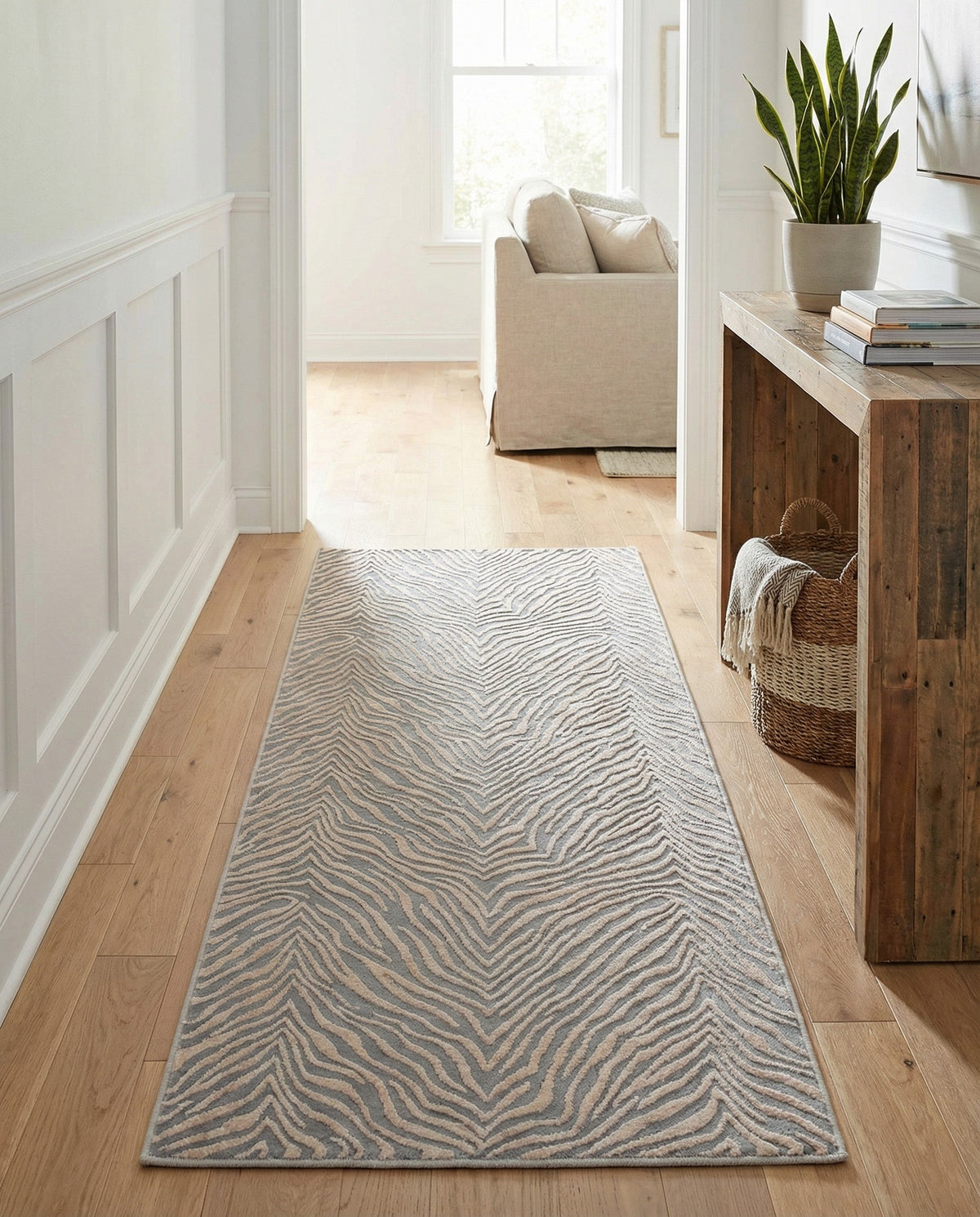 Bloomsbury Elegance Collection Area Rug -  Chelsea Runner Gray and Ivory  lifestyle 159