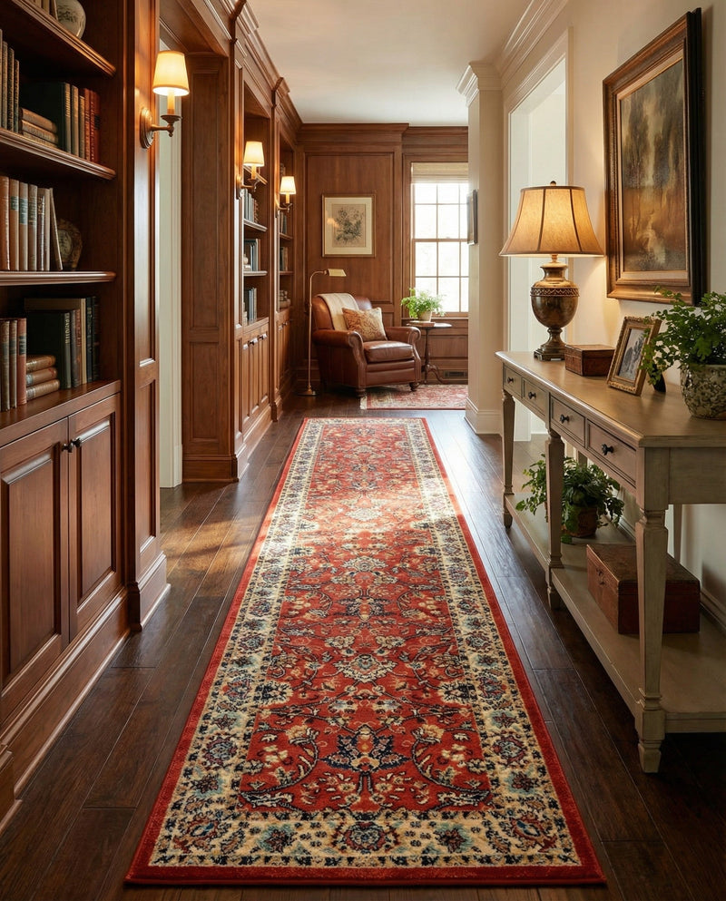 Isfahan Elegance Collection Area Rug - Naghsh-e Jahan (Terracotta) Runner Terracotta  lifestyle 50