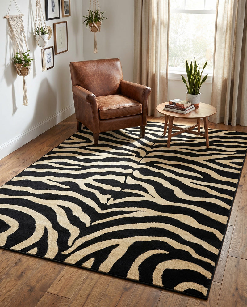 Savannah Sojourn Collection Area Rug -  Kilimanjaro Rectangle Black  lifestyle 26