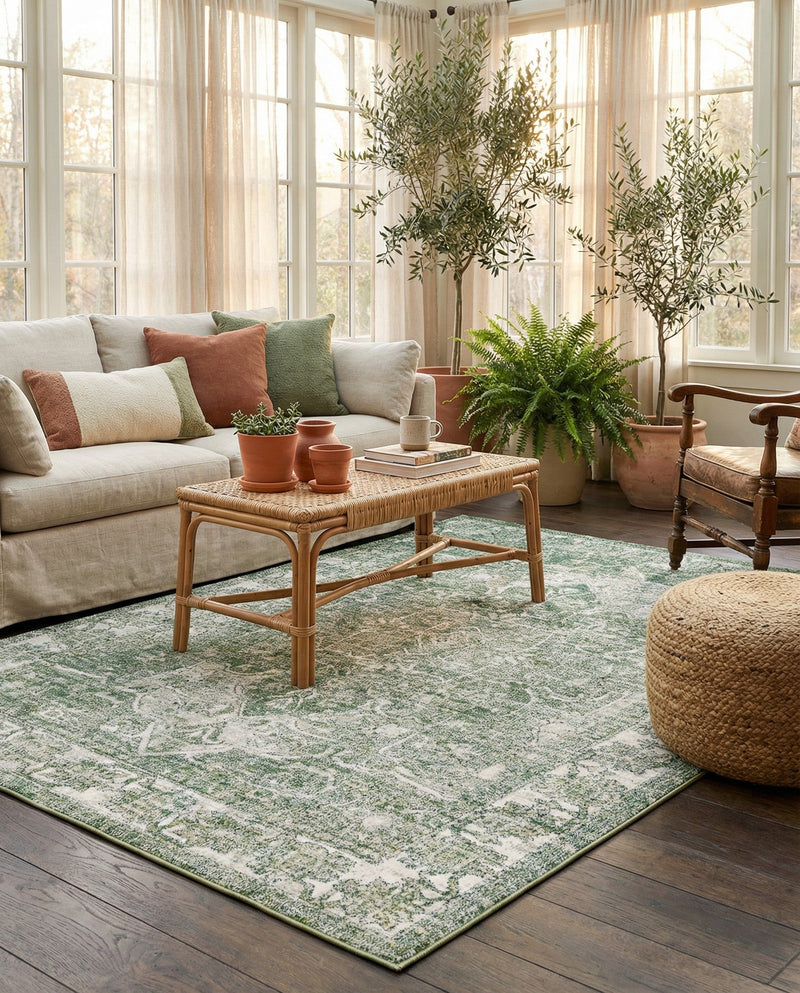 Savannah Soiree Collection Area Rug -  Everglade (Green) Rectangle Green  lifestyle 25