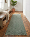 Highland Woven Jute Collection Area Rug - Glenmore (Green) Runner Green  lifestyle 43