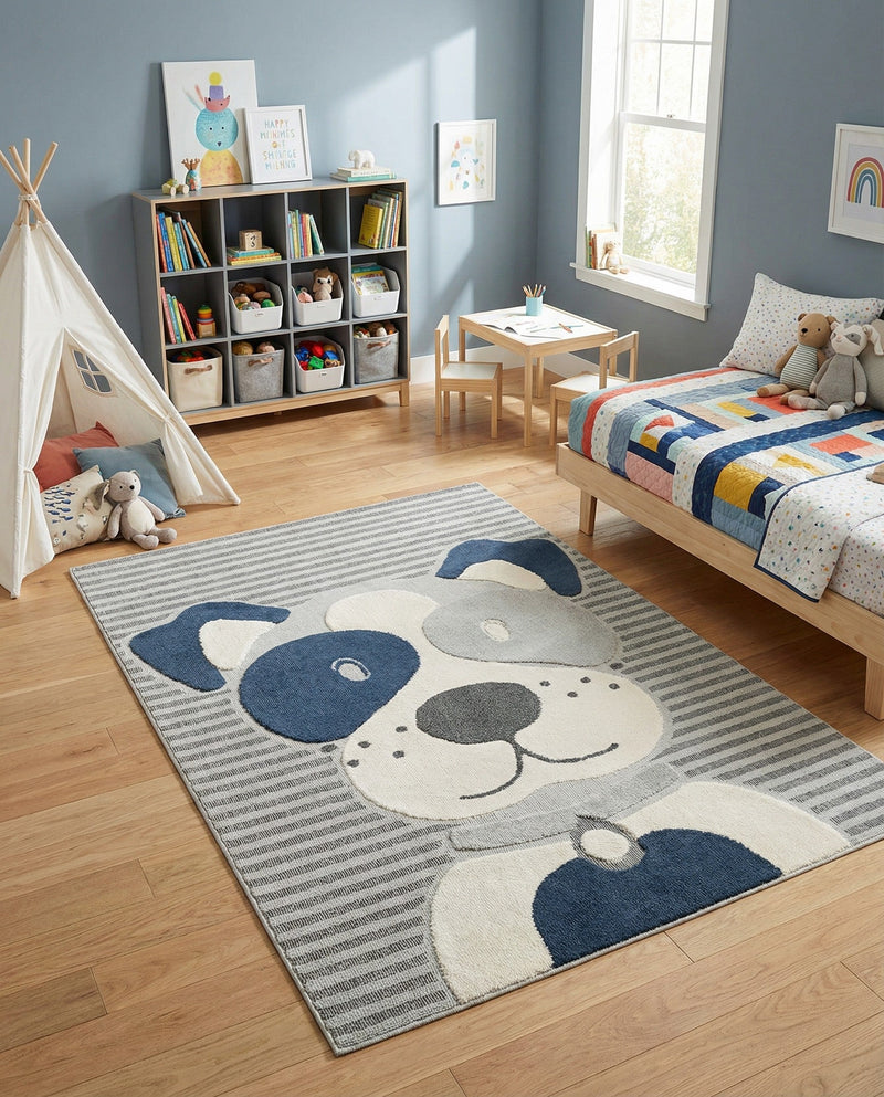 Wonder Tykes Collection Area Rug -  Magicgrove Rectangle Blue and Gray  lifestyle 8