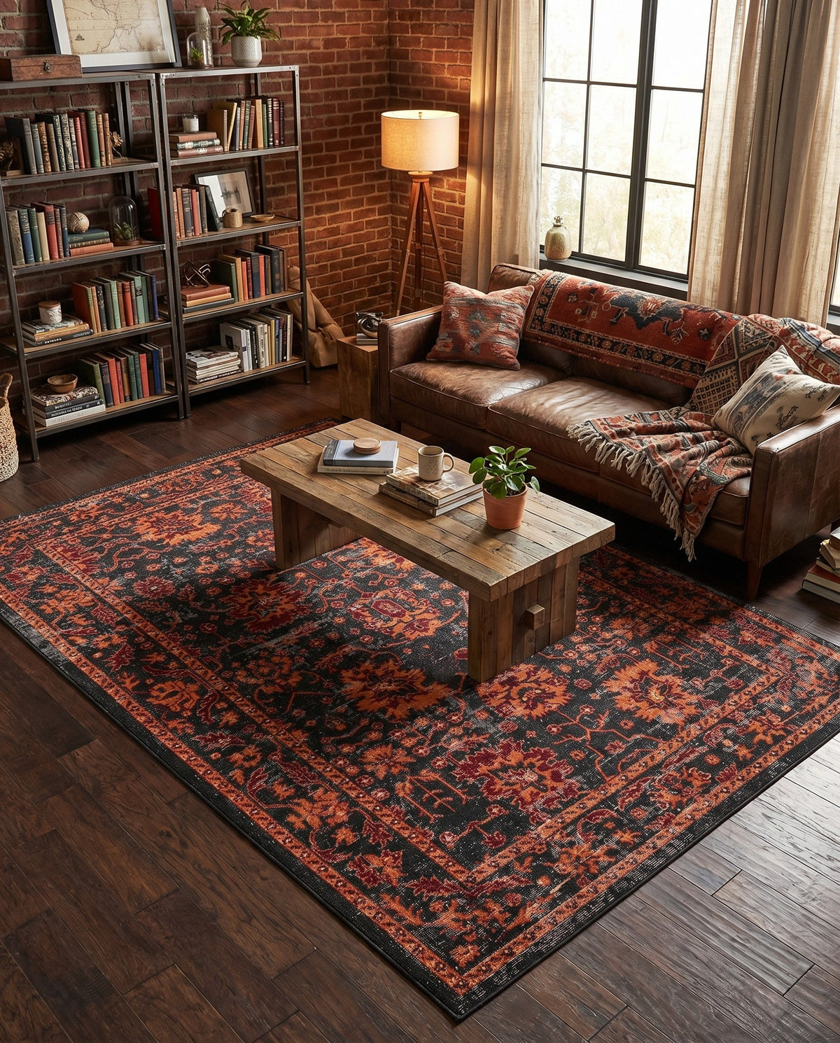 Geneva Terrace Collection Area Rug -  Lausanne Rectangle Black  lifestyle 20