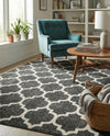 Lattice Gardens Collection Area Rug -  Bloomfield (Black) Rectangle Black  lifestyle 25