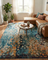 Venetian Tapestry Collection Area Rug - Murano Rectangle Blue  lifestyle 24