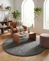 Cozy Comfort Shag Collection Area Rug - Haven (Smoke Gray) Round Smoke Gray  lifestyle 57