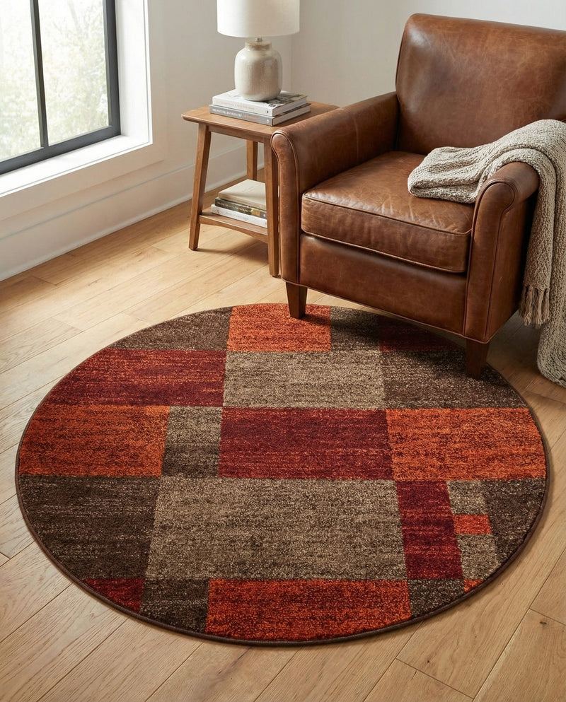 Autumn Meadow Collection Area Rug -  Sycamoreside (Multi) Round Multi  lifestyle 47