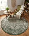 Savannah Soiree Collection Area Rug -  Everglade (Green) Round Green  lifestyle 76