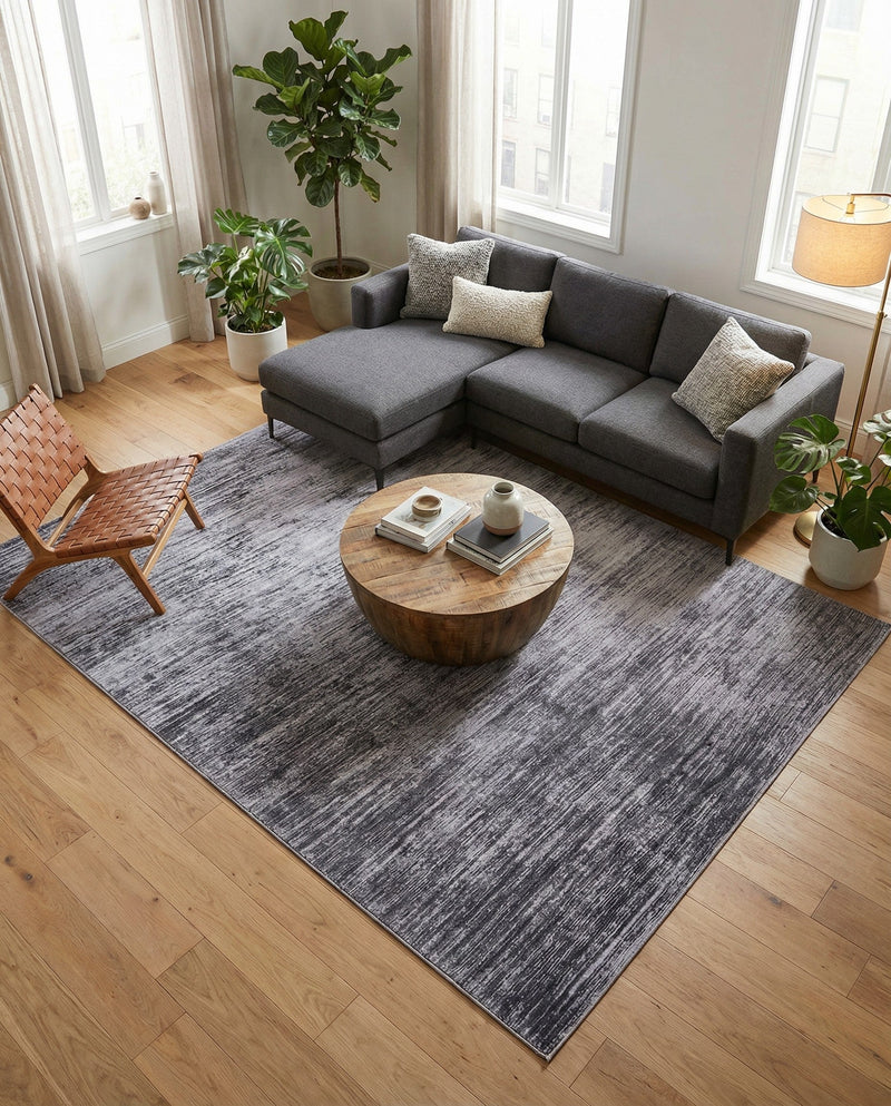 Sahara Essence Collection Area Rug - Oasis (Gray) Rectangle Gray  lifestyle 29