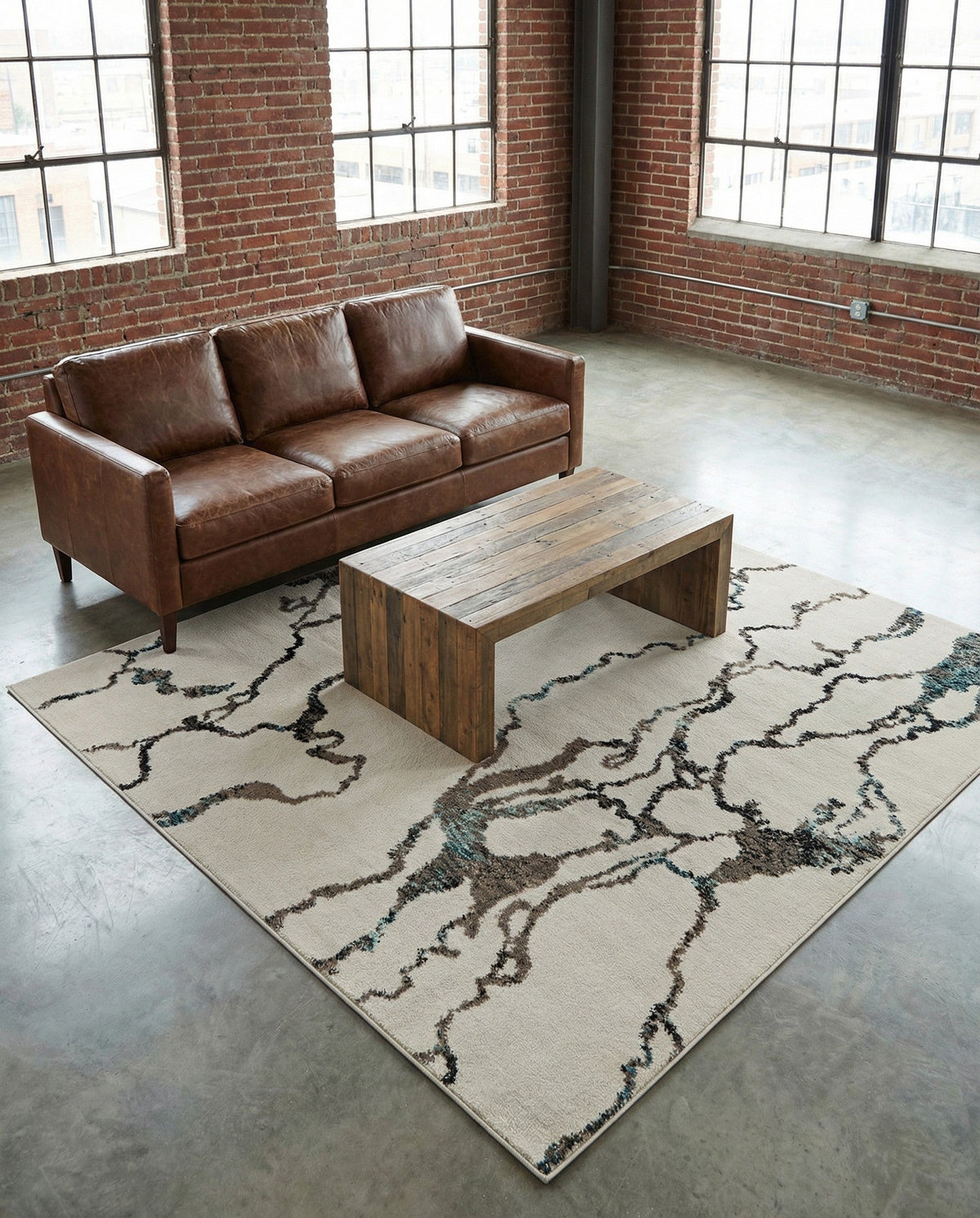 Brighton Terrace Collection Area Rug -  Aldrington Square Ivory  lifestyle 138