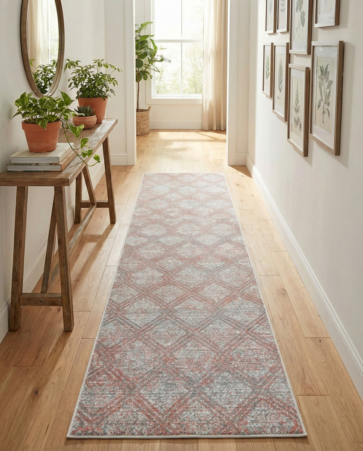 Aegean Elegance Washables Collection Area Rug -  Tinos Runner Rose Pink  lifestyle 133