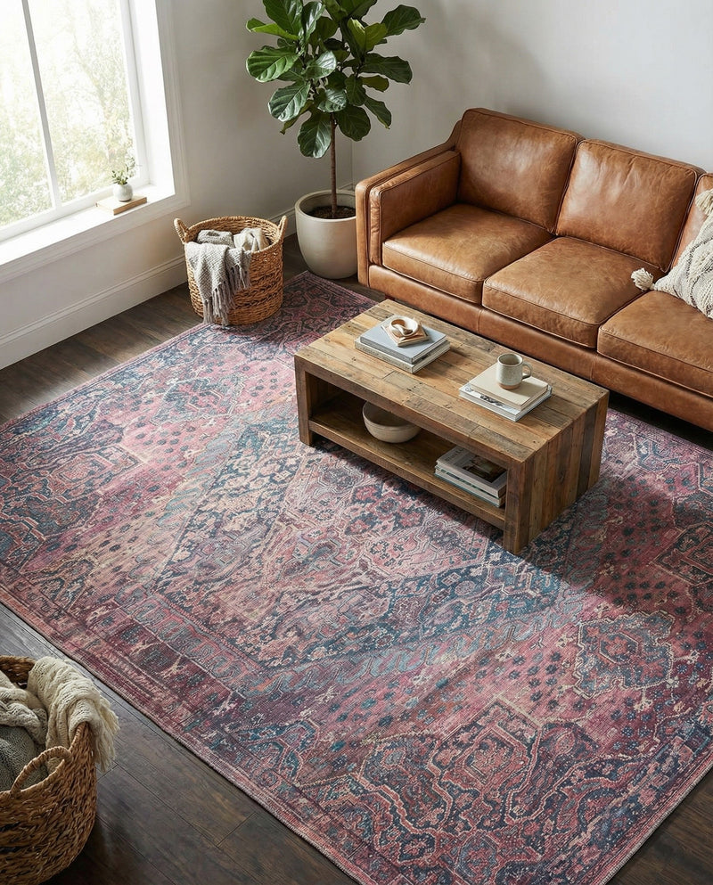 Zahara Oasis Collection Area Rug -  Agadir Rectangle Antique Rust Red  lifestyle 6