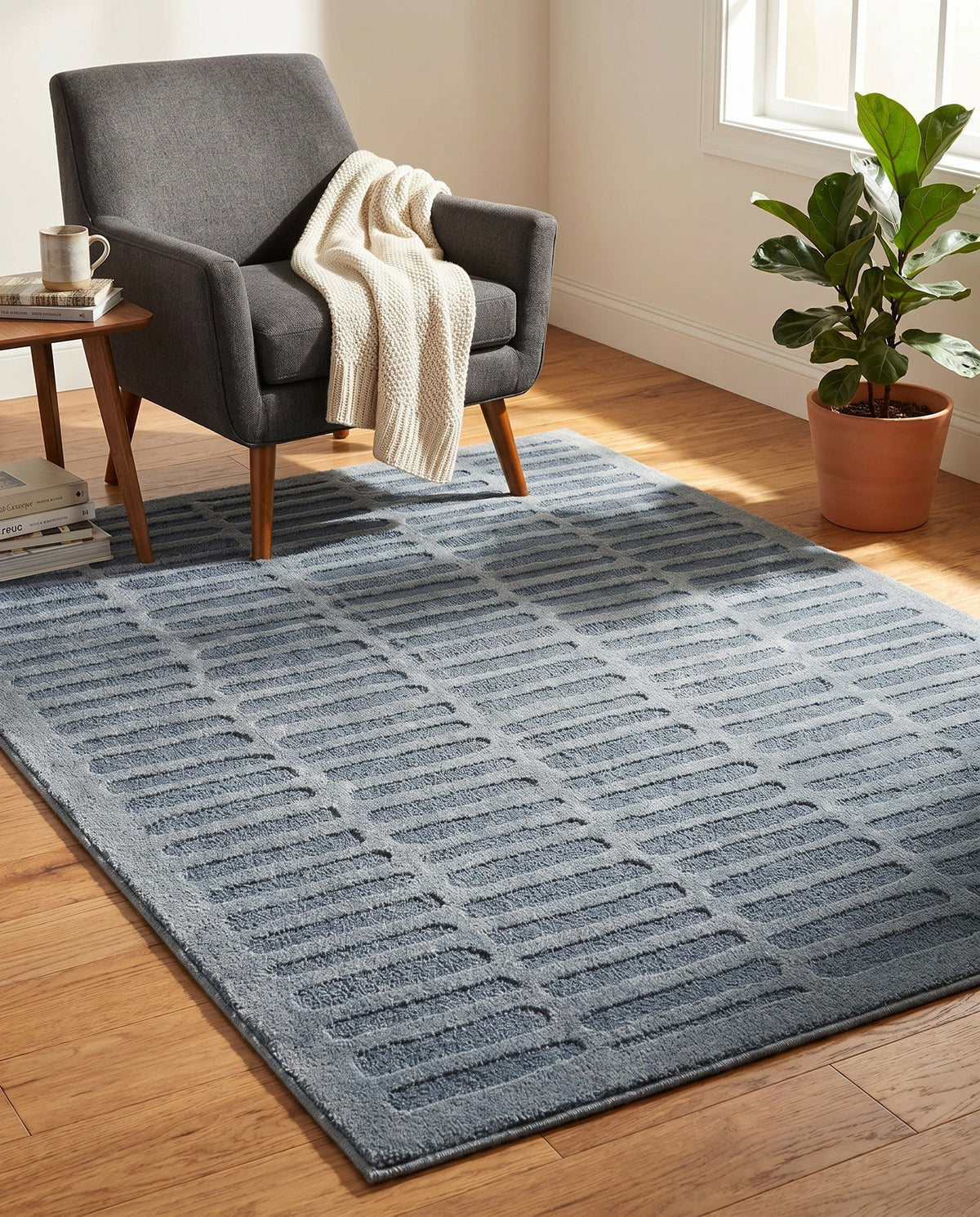 Haven Tapestry Collection Area Rug -  MistyRidge Rectangle Slate Blue  lifestyle 11