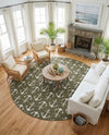 Seaside Haven Rugs Collection Area Rug - Sapphire (Green) Round Green  lifestyle 83