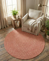 Highland Woven Jute Collection Area Rug - Glenmore (Rust Red) Round Rust Red  lifestyle 60