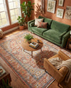 Seville Stripes Collection Area Rug - Cadiz (Brick Red) Rectangle Brick Red  lifestyle 25