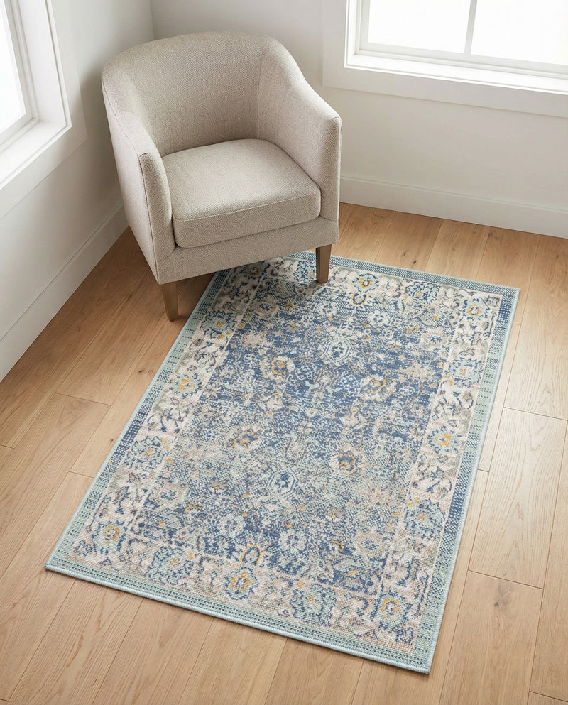 Savannah Series Collection Area Rug -  Beaufort Rectangle French Blue  lifestyle 50