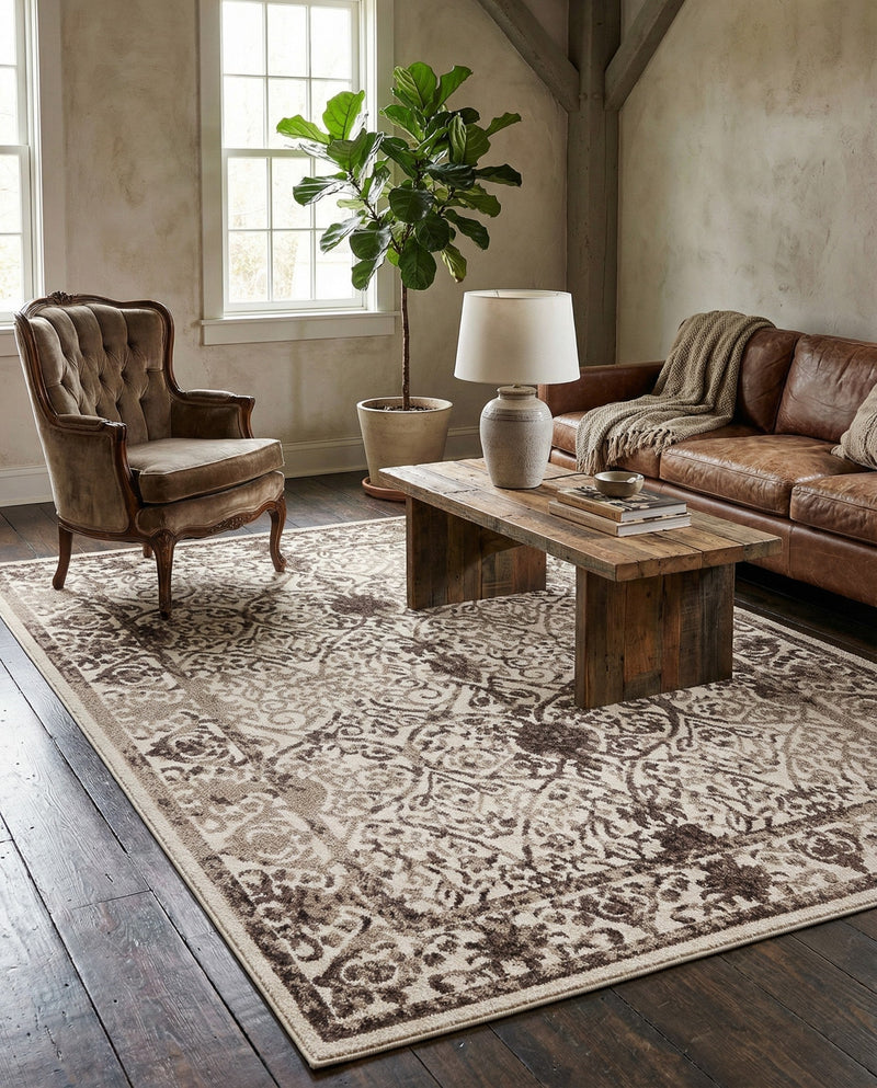 Horizon Collection Area Rug -  Sierra Rectangle Beige  lifestyle 13