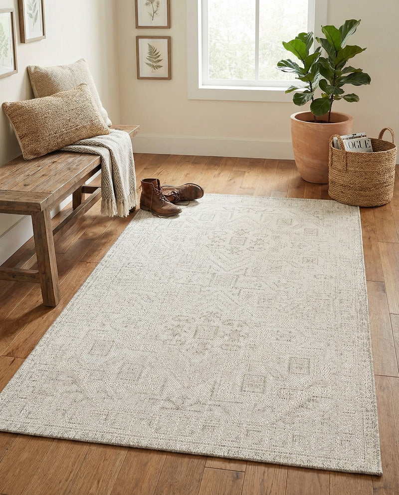 Tribal Terrace Treasures Collection Area Rug - Mayan Marina (Light Gray) Rectangle Light Gray  lifestyle 35