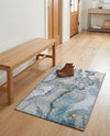 Urban Terrace Collection Area Rug -  Vertex Rectangle Blue and Ivory  lifestyle 6